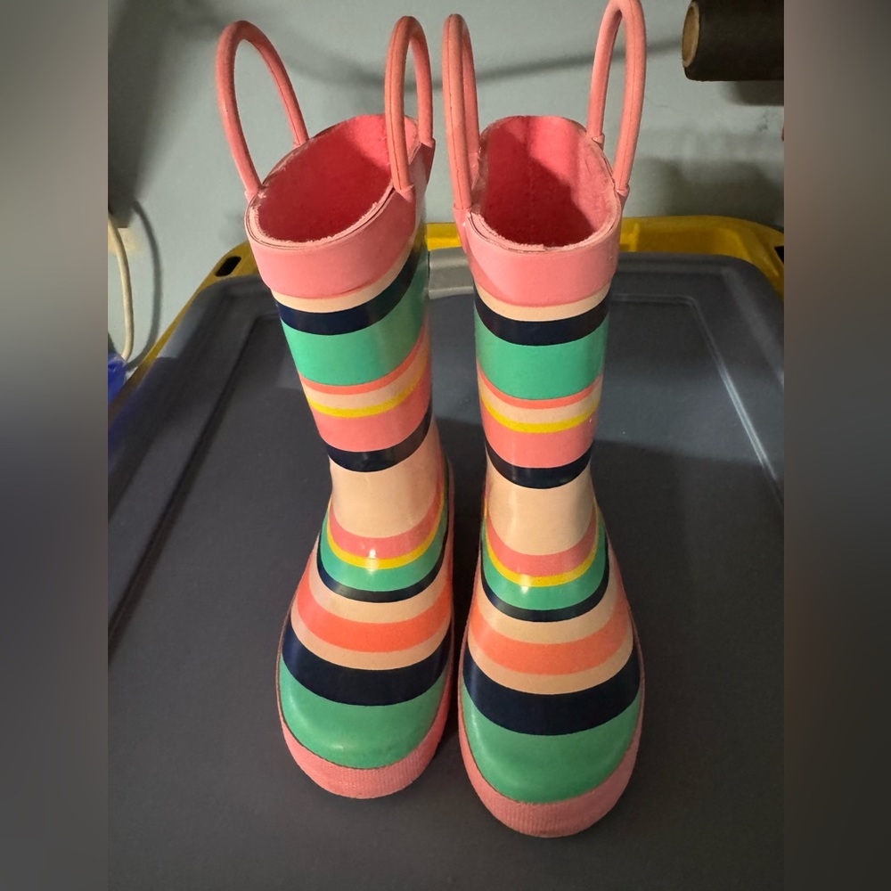 Carter’s Striped Rain Boots, Pink, 6